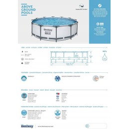 Karkasinis baseinas su pompa 366x76cm max bestway 56416