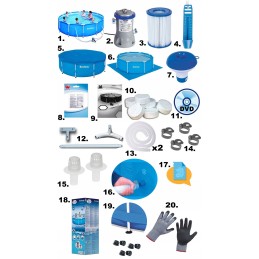 Greitas išplėtimo baseinas 305x76 10 pėdų bestway 3in1