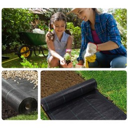 Anti-weed mat agrotextile garden under the bark of thuja for weeds black 50m