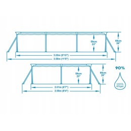 Bestway pro stačiakampio rėmo baseinas 300 x 201