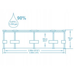 305x76 baseinas su rėmu pompa vaikams komplektas