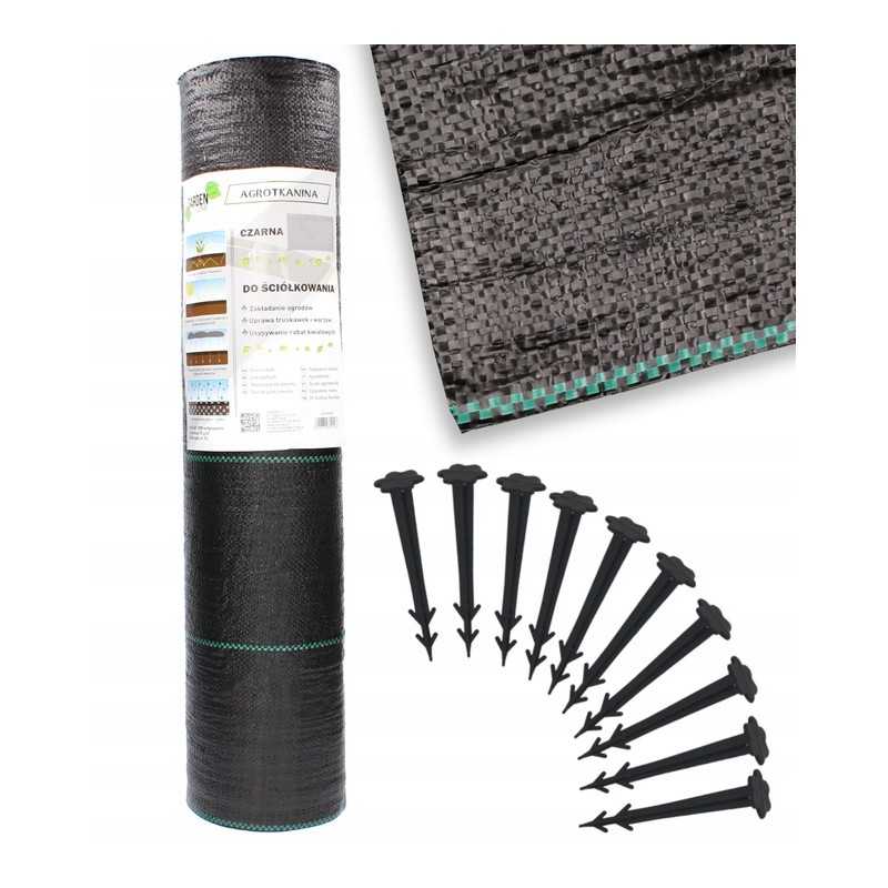 Juoda agrotekstilė 1,1 x 100 m, 70 g/m2