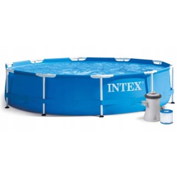 Intex plieno karkaso sodo baseinas 305 cm, filtro siurblys