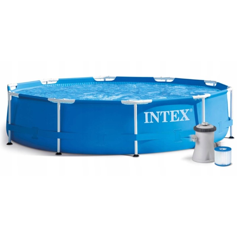 Intex plieno karkaso sodo baseinas 305 cm, filtro siurblys