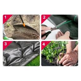 Agrotkanina heva kilimėlis nuo piktžolių ritinys 1,1x50m, svoris 70g/m2