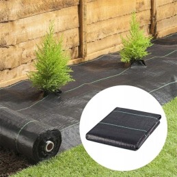 Anti-weed mat agrotextile garden under the bark of thuja for weeds black 50m