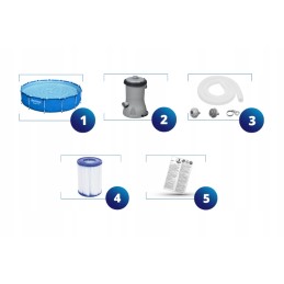 Plieninis sodo baseinas 305x76 su Bestway siurbliu