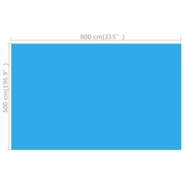 Stačiakampio formos baseino danga 800x500cm pe mėlyna