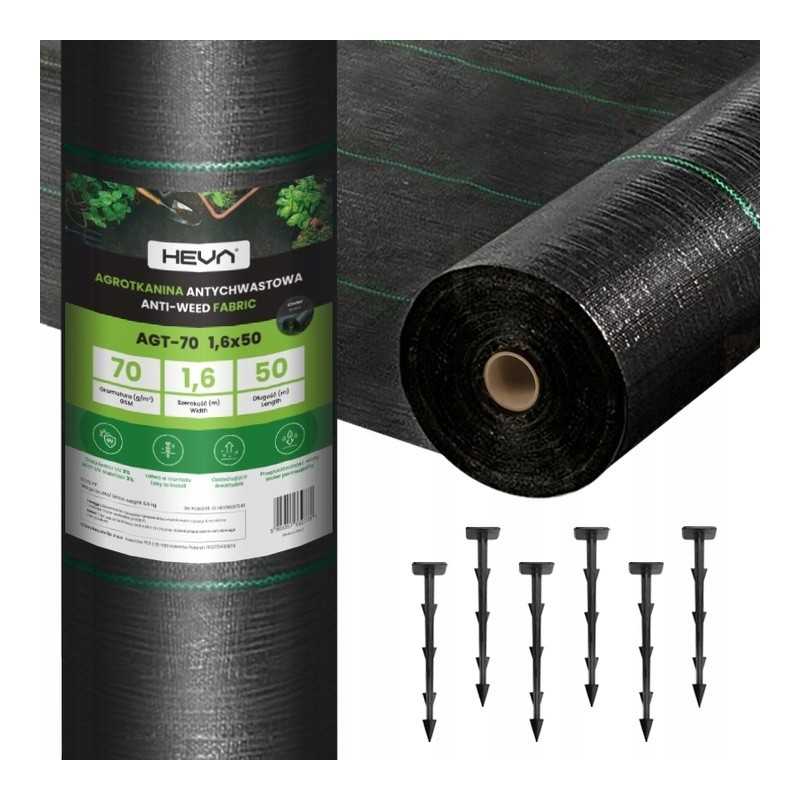 ⭐⭐Agrotekstilė agrotekstilinė piktžolių kilimėlis 70g juodas 1,6x50m UV 3% tvirti inkarai⭐⭐