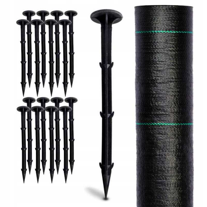 Agrotekstilė / agrotekstilė piktžolėms, kilimėlis nuo piktžolių 1,1 x 100 m + kaiščiai 100 vnt.