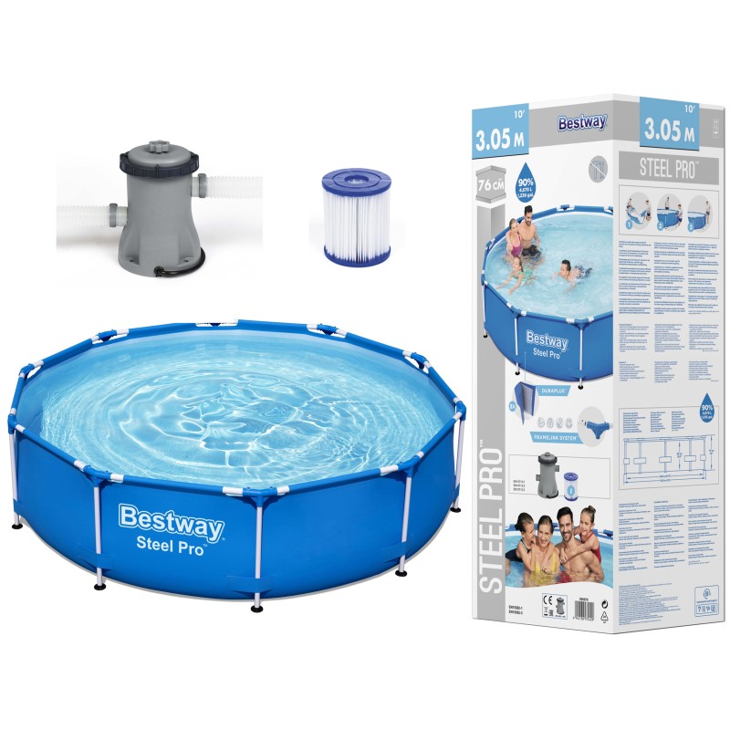 Bestway šeimos baseino rėmas 305 76 cm 10 pėdų filtro siurblio filtras