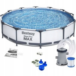 Bestway plieno pro max baseinas 366x76 su siurbliu 56416