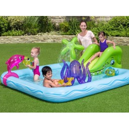Baseinas žaidimų aikštelė čiuožykla irklavimo baseinas vaikams akvariumas bestway 239x206cm