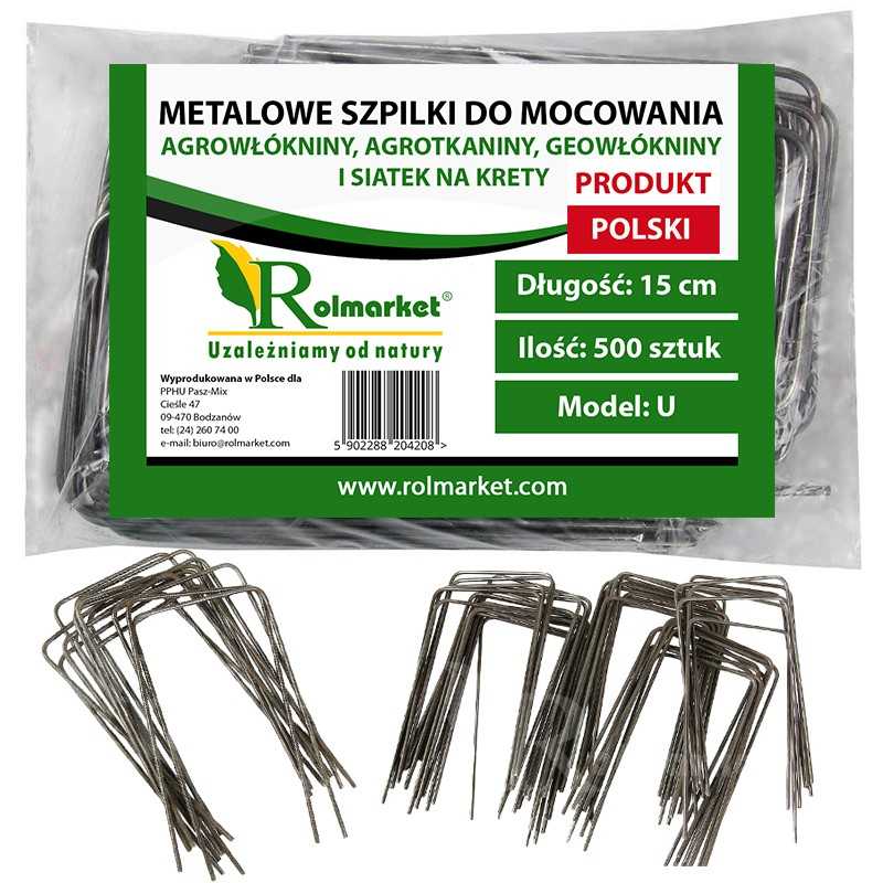 ✨ metaliniai kaiščiai agrotekstilei, agrotekstilei ir geotekstilei tvirtinti, modelis 'u' 15cm kmu500r - (500 vnt.)