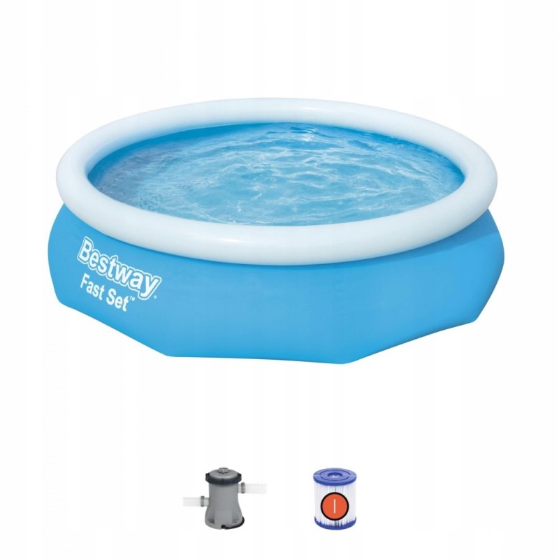 Greitas išsiplėtimo baseino rinkinys 305x76 10 pėdų bestway 3in1 siurblio filtras