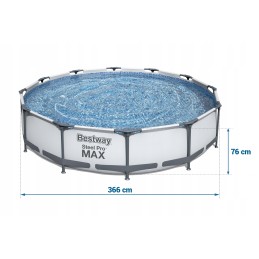 Didelio apvalaus rėmo baseino bestway 366 x 76 cm siurblio filtro modelis 2024 m