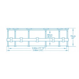 Didelio apvalaus rėmo baseino bestway 366 x 76 cm siurblio filtro modelis 2024 m