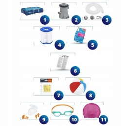 Plieninis sodo baseinas 300x201x66 bestway 56411 rinkinys 11in1 modelis 2024