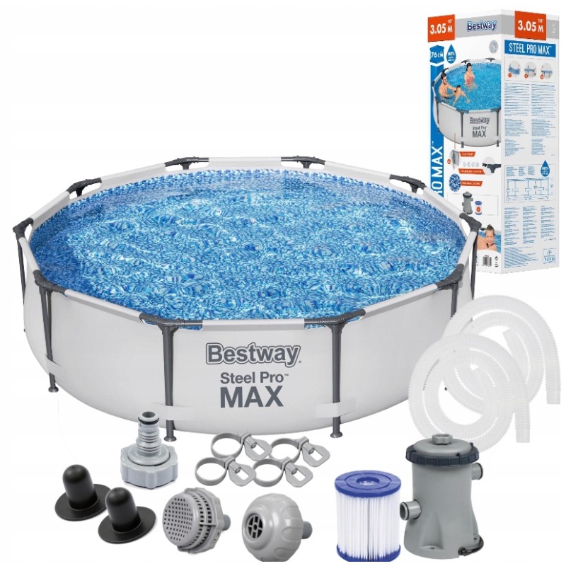 Sodo rėmo baseinas 305x76 bestway 9in1 filtro siurblio filtras