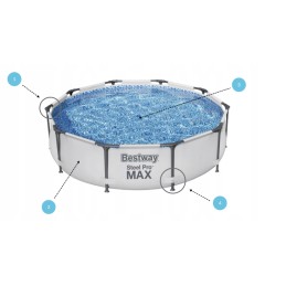 Sodo rėmo baseinas 305x76 bestway 9in1 filtro siurblio filtras