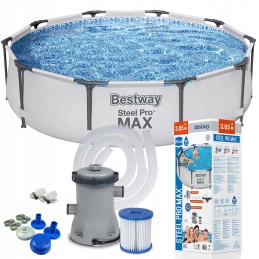 Bestway 56408 sodo baseino rėmas 305x76cm dengiamojo kilimėlio siurblio filtras