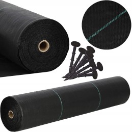 Juoda nuo piktžolių agrotekstilė 90g/m2 + tvirtinimo ankeriai 50vnt