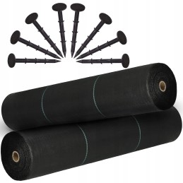 Juoda nuo piktžolių agrotekstilė 90g/m2 + tvirtinimo ankeriai 50vnt