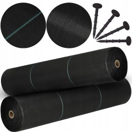 Juoda nuo piktžolių agrotekstilė 90g/m2 + tvirtinimo ankeriai 50vnt