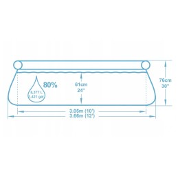 Bestway 57274 baseino išplėtimas apvalus 366x76cm siurblio dangtis tentas chloras