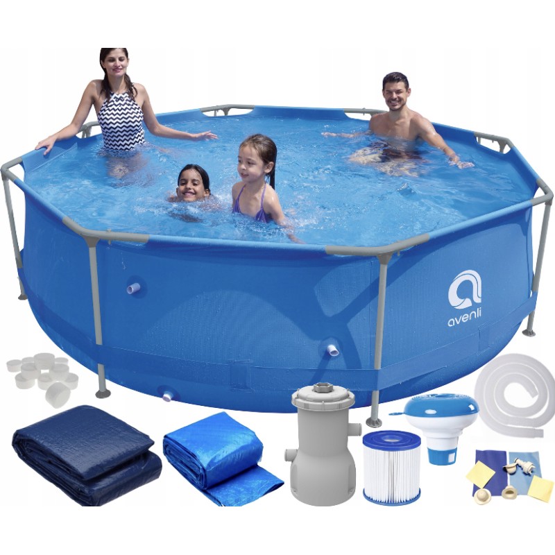 Apvalaus rėmo baseino priedai 19 viename siurblio filtras 305x76 cm