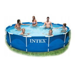 Plieninis sodo baseinas 305 x 76 cm rinkinys 2in1 intex 28200