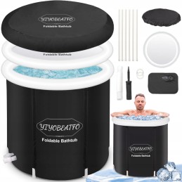 Baseinas maudynėms namuose, sulankstoma statinė 320 l žiemos maudynėms, 75 x 75