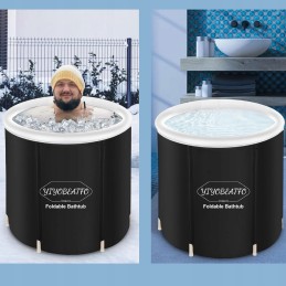 Baseinas maudynėms namuose, sulankstoma statinė 320 l žiemos maudynėms, 75 x 75