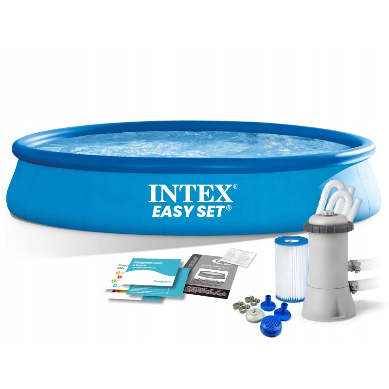 Išsiplečiantis sodo baseinas su siurbliu 457x84 intex