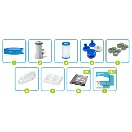 Išsiplečiantis sodo baseinas su siurbliu 457x84 intex