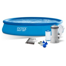 Išsiplečiantis sodo baseinas su siurbliu 457x84 intex