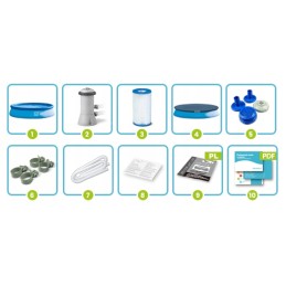 Išsiplečiantis sodo baseinas su siurbliu 457x84 intex