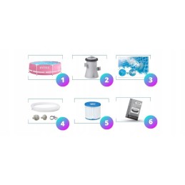 Plieninis sodo baseinas 244x76 su intex 28292 siurbliu