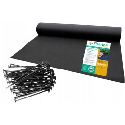 Lenkiškas, labai storas agrotekstilės pluoštas stiprus premium 0,8x50m 150g, juodas + smeigtukai