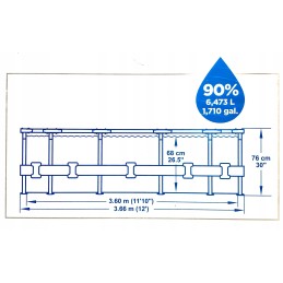 Sodo rėmo baseino siurblys 366cm bestway 56681