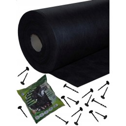 Agrotekstilė agrotekstilė 160cm 30m + smeigtukai, stora, tvirta, apsauganti nuo piktžolių