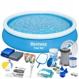 Išplečiamas sodo baseinas 366 x 76 cm komplektas 17in1 bestway 57274