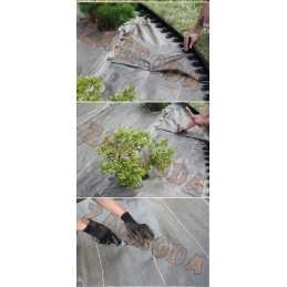 Juoda agrotekstilė, 100g/m2, tvirta, 60cm/m, piktžolėms
