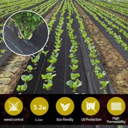 Juodas nuo piktžolių agrotekstilės skardenas 70g 1,6x50m