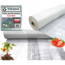 Perforuota dengiamoji folija Vulcanus Vua30r daržovėms su UV filtru 5,4x10m skaidri