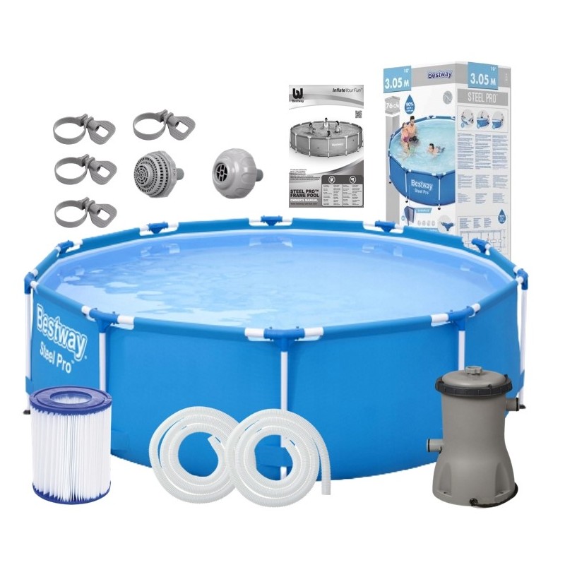 Bestway rėmo baseinas 305 x 76 305 x 75 plieno pro 56679 apvalus