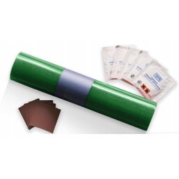 Repair kit for gluing tarpaulins 220x32cm strong green