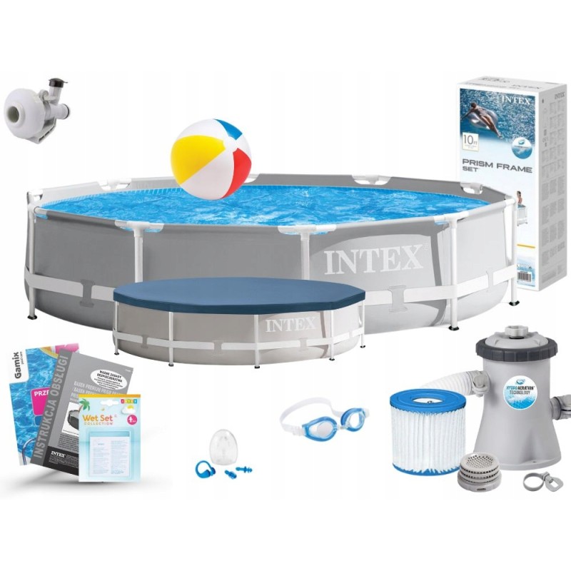 Sodo baseino rėmas 305x76 intex 26702 rinkinys 12in1 modelis 2024