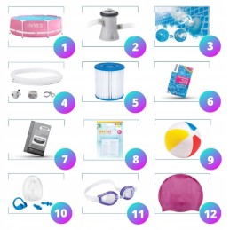 Plieninis sodo baseinas 244x76 intex 28292 rinkinys 12in1 modelis 2024