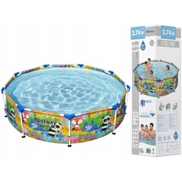 Panda spalvingo rėmo baseinas vaikams bestway panda 274 66 cm